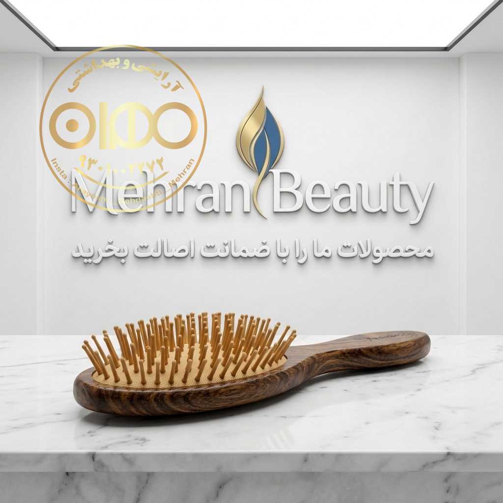 برس چوبی اصلی (هم بدنه و هم دندانه چوبی)