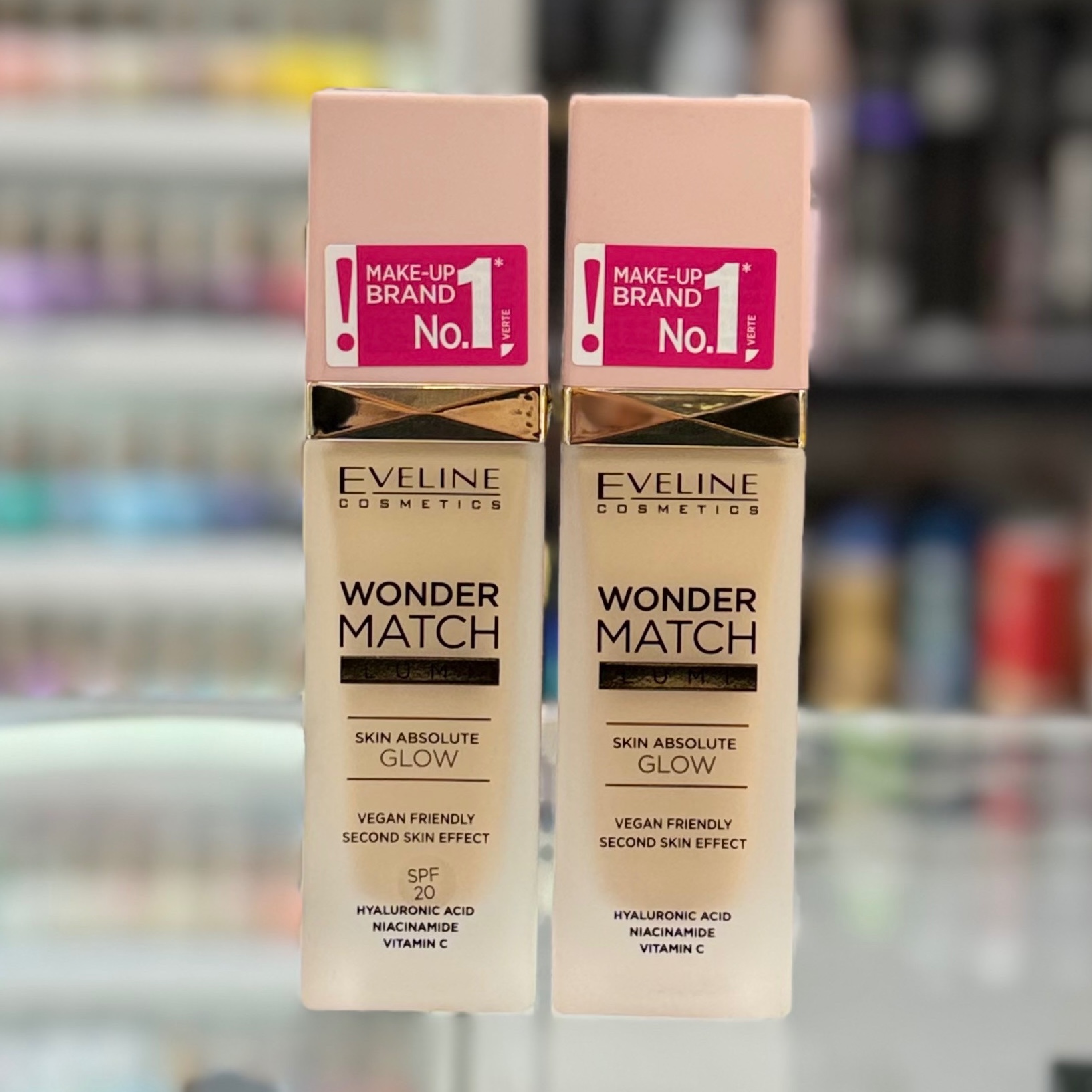 کرم پودر اولاین مدل eveline wonder match skin absolute glow